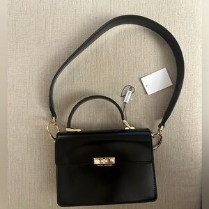 Marc Jacobs The Downtown Leather Satchel, Black, gold accents